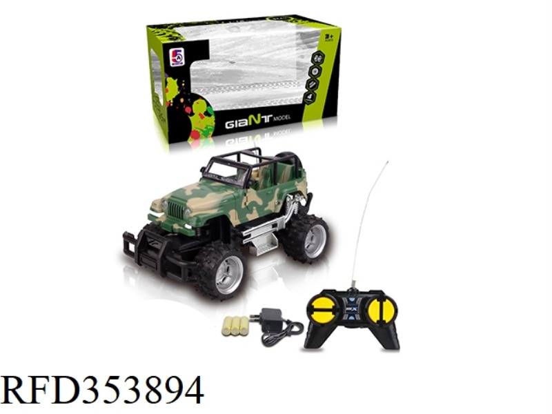 1:24 CAMOUFLAGE WRANGLER CROSS-COUNTRY FOUR-CHANNEL REMOTE CONTROL CAR (INCLUDED BATTERY)
