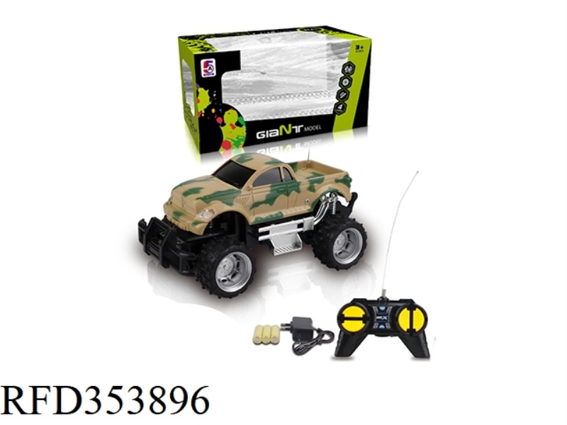 1:24 CAMOUFLAGE TOYOTA PICKUP OFF-ROAD FOUR-CHANNEL REMOTE CONTROL CAR (INCLUDED BATTERY)