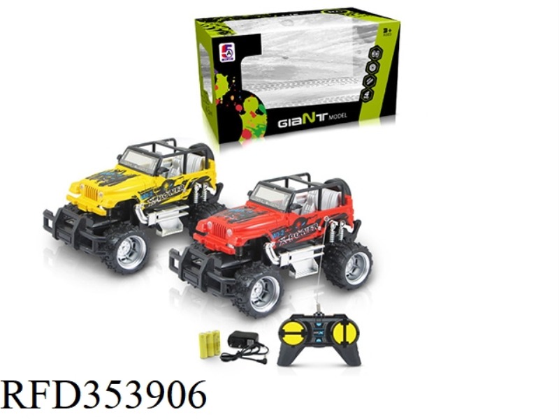 1:24 PAD PRINTING WRANGLER CROSS-COUNTRY FOUR-CHANNEL REMOTE CONTROL CAR (INCLUDED BATTERY)