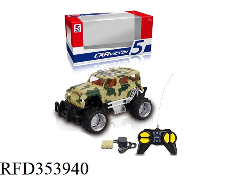 1:24 CAMOUFLAGE JEEP OFF-ROAD FOUR-CHANNEL REMOTE CONTROL CAR (INCLUDED BATTERY)
