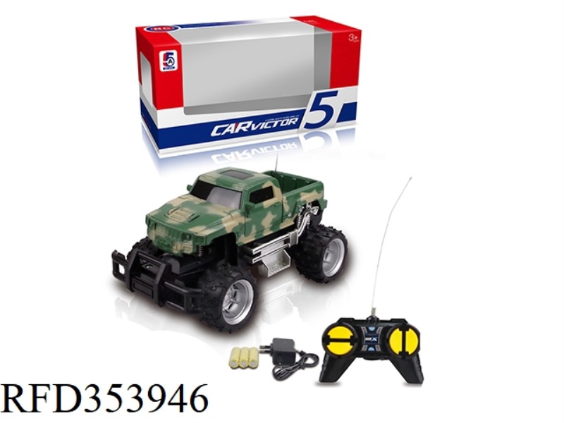 1:24 CAMOUFLAGE HUMMER PICKUP CROSS-COUNTRY FOUR-CHANNEL REMOTE CONTROL CAR (INCLUDING BATTERY)