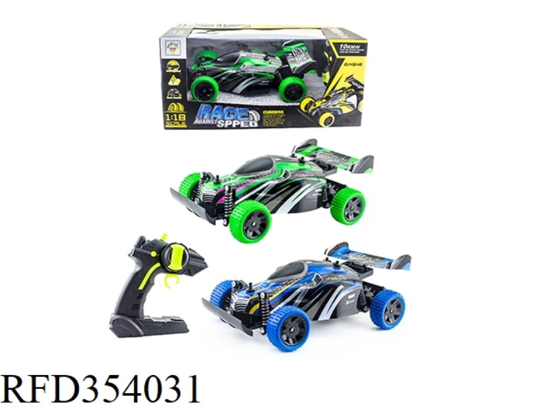 PVC FOUR-WAY REMOTE CONTROL CAR 2.4G GREEN/BLUE 2 COLORS MIXED