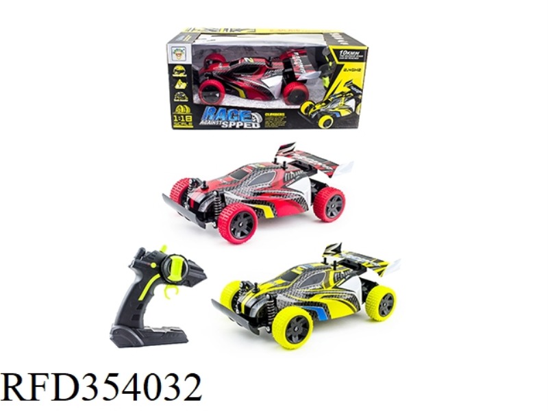 PVC FOUR-WAY REMOTE CONTROL CAR 2.4G RED/YELLOW 2 COLORS MIXED