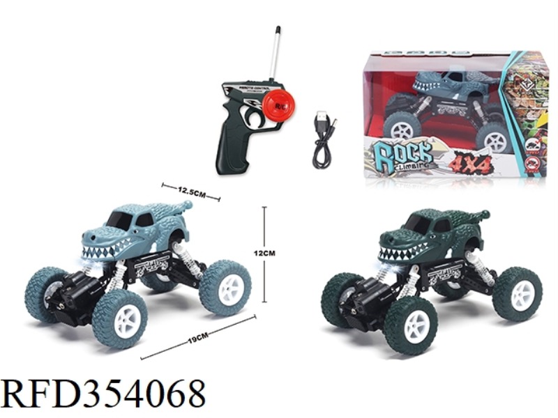 FOUR-WHEEL DRIVE CROCODILE CARTOON GRAFFITI CLIMBING REMOTE CONTROL CAR WITH ELECTRIC LIGHT