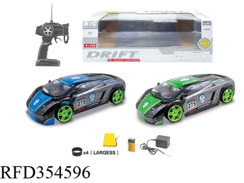 1:10 FOUR-CHANNEL DRIVE DRIFT REMOTE CONTROL CAR (INCLUDE) (9.6V+9V)