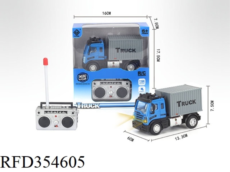 1:64 FOUR-CHANNEL REMOTE CONTROL TRANSPORT CONTAINER TRUCK (NOT INCLUDE)