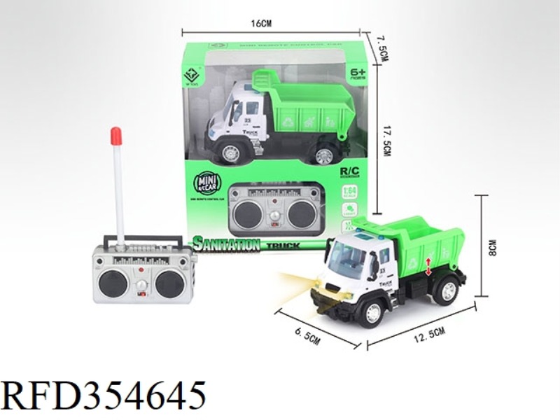 1:64 FOUR-CHANNEL REMOTE CONTROL SANITATION TRUCK (NOT INCLUDE)