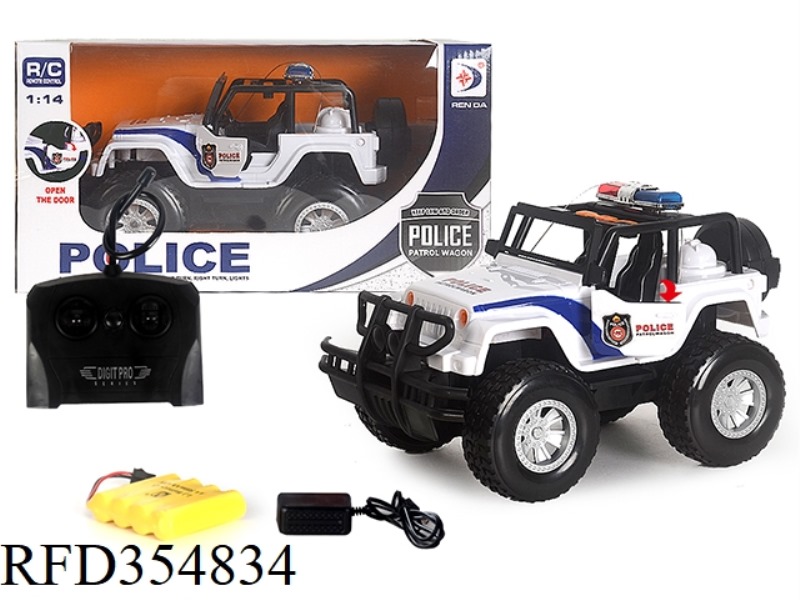 1:14 REMOTE CONTROL JEEP POLICE CAR DOOR CAN BE MANUALLY OPENED AND CLOSED WITH LIGHT