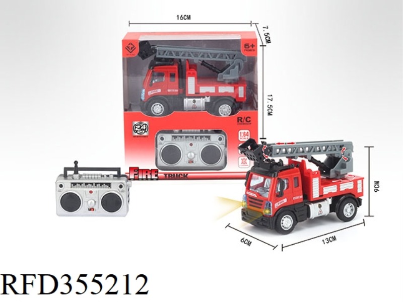 1:64 FOUR-CHANNEL 2.4G REMOTE CONTROL LADDER FIRE TRUCK (NOT INCLUDE)