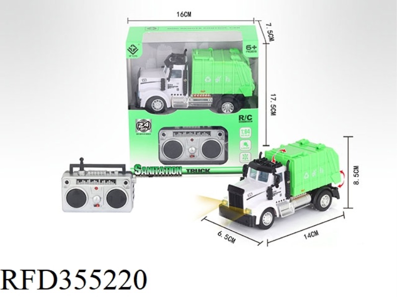 1:64 FOUR-CHANNEL 2.4G REMOTE CONTROL SANITATION GARBAGE TRUCK (NOT INCLUDE)