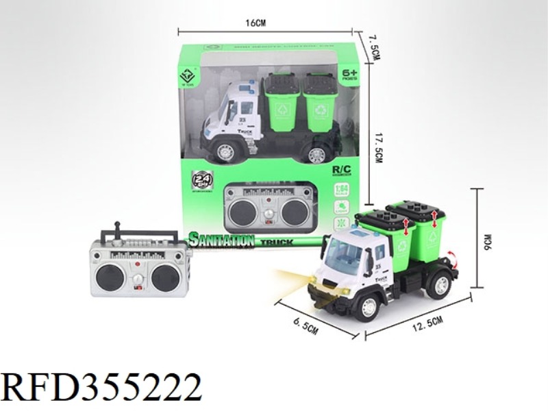 1:64 FOUR-CHANNEL 2.4G REMOTE CONTROL TRASH CAN SANITATION TRUCK (NOT INCLUDE)