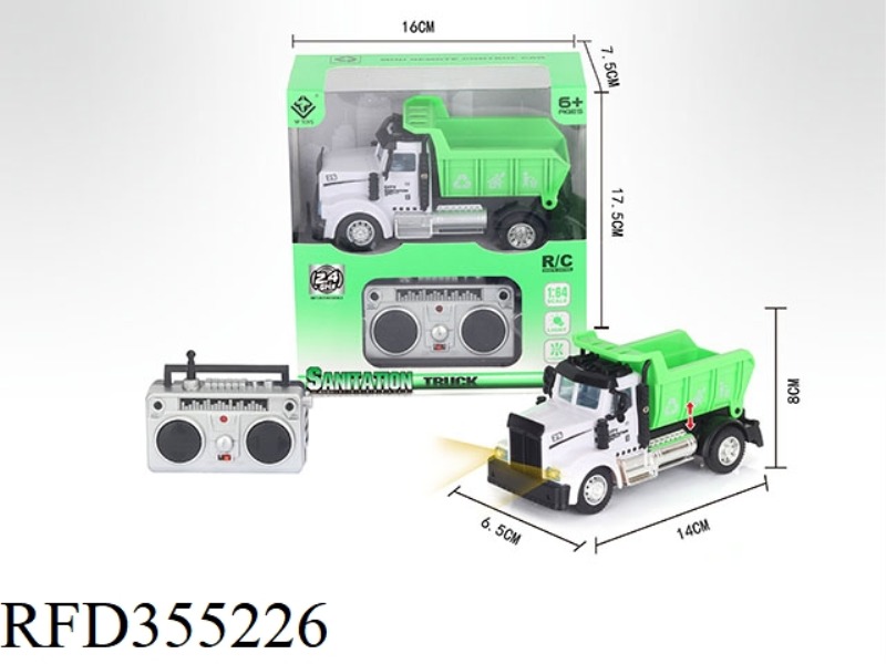 1:64 FOUR-CHANNEL 2.4G REMOTE CONTROL SANITATION TRUCK (NOT INCLUDE)
