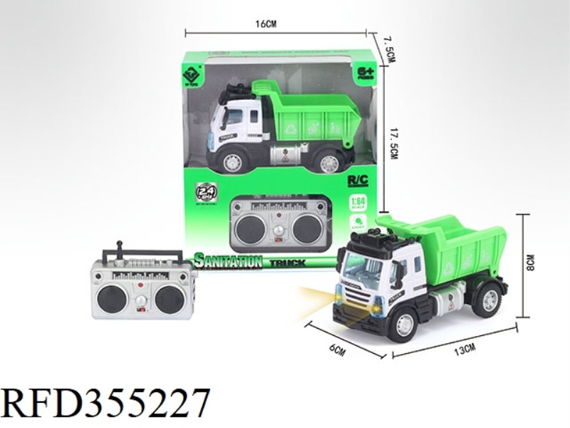 1:64 FOUR-CHANNEL 2.4G REMOTE CONTROL SANITATION TRUCK (NOT INCLUDE)