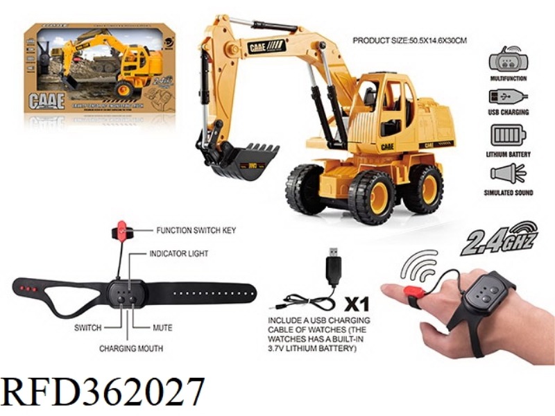 2.4G 6-CHANNEL REMOTE CONTROL WHEELED HYDRAULIC EXCAVATION SIMULATION ENGINEERING VEHICLE 1:24