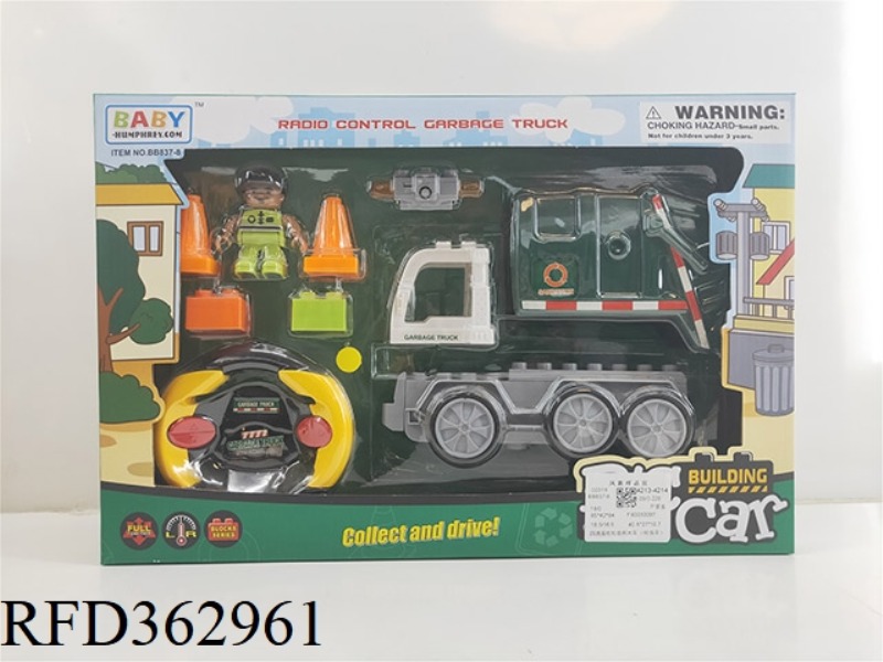 4-CHANNEL REMOTE CONTROL GARBAGE BUILDING BLOCK CAR (ENVIRONMENTAL PROTECTION CAR)
