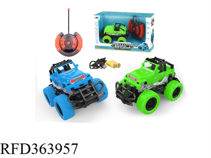 FOUR-WAY CROSS-COUNTRY WRANGLER REMOTE CONTROL CAR (INCLUDED BATTERY)
