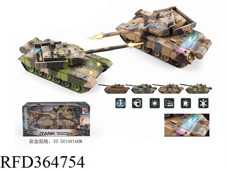 1:24 FOUR-WAY REMOTE CONTROL TANK WITH LIGHT AND MUSIC