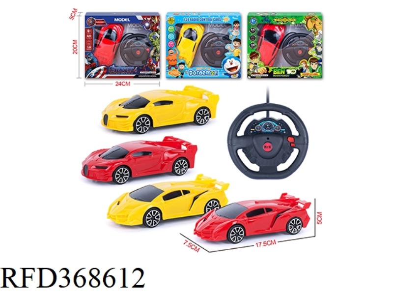 TWO-CHANNEL1:24 STEERING WHEEL REMOTE CONTROL SPORTS CAR