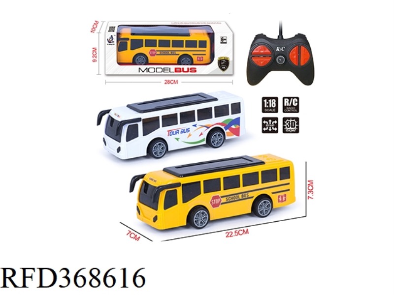 FOUR-CHANNEL1:18 REMOTE CONTROL BUS WITH 3D LIGHTS