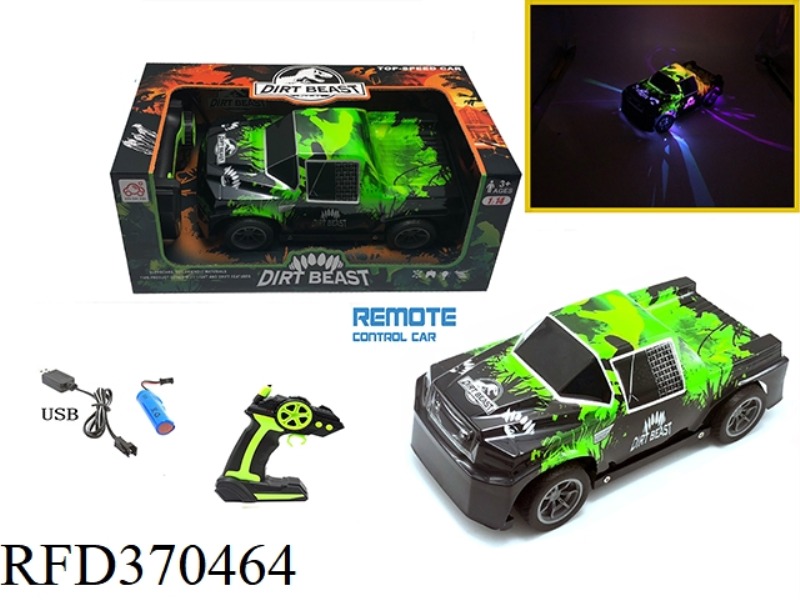 1:14 FOUR-CHANNEL PVC CAR SHELL REMOTE CONTROL CAR 3D COLORFUL LIGHTS
