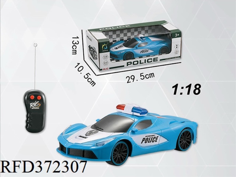 1:18 TWO-CHANNEL REMOTE CONTROL CAR POLICE CAR