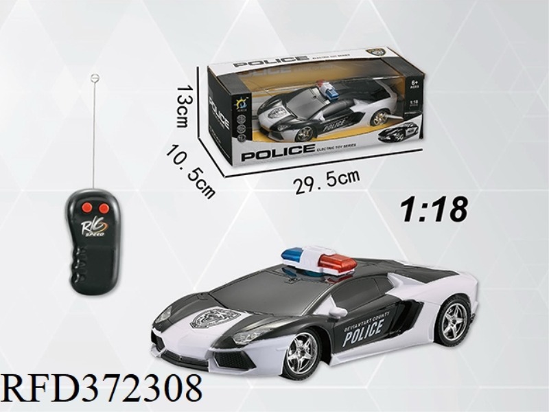 1:18 TWO-CHANNEL REMOTE CONTROL CAR POLICE CAR