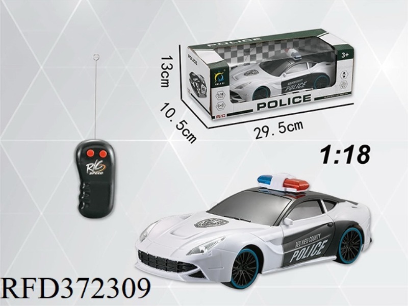 1:18 TWO-CHANNEL REMOTE CONTROL CAR POLICE CAR