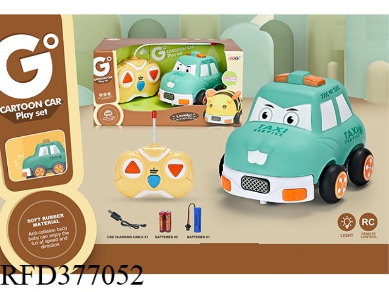 TWO REMOTE CONTROL ENAMEL Q VERSION OF THE TAXI CAR (WITH LIGHTS) INCLUDE BATTERY