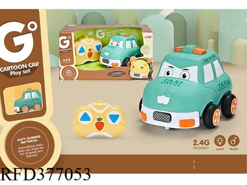 2.4G THREE-WAY REMOTE CONTROL ENAMELED Q VERSION TAXI (WITH LIGHTS AND MUSIC)