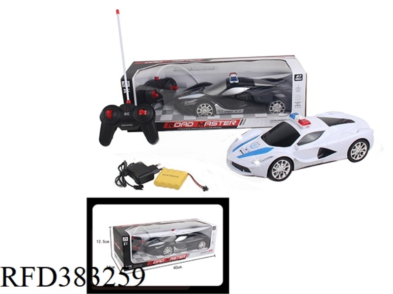 1:14 FOUR-CHANNEL REMOTE CONTROL POLICE CAR WITH LIGHTS (INCLUDE)