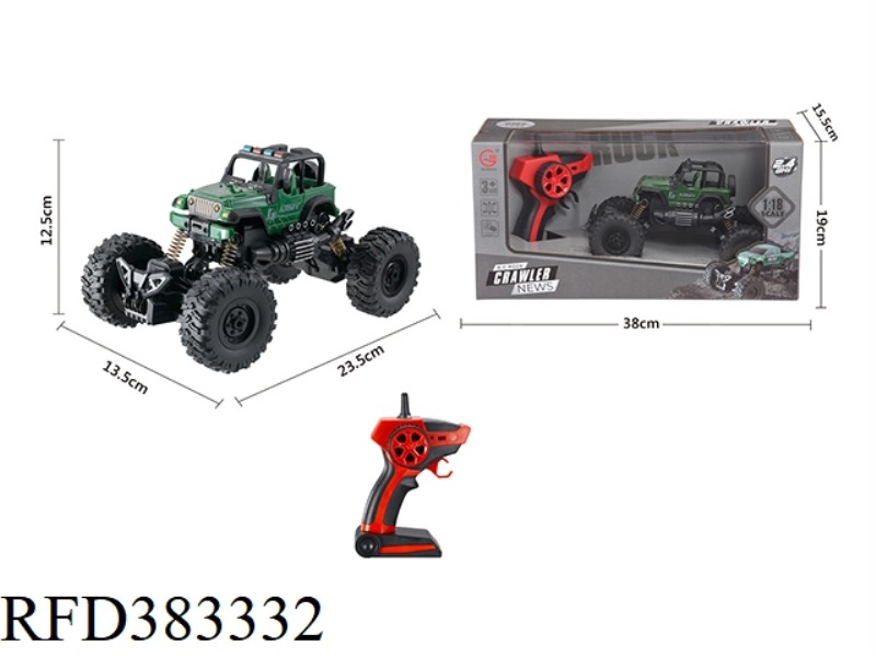 2.4GHZ1:18 FOUR-CHANNEL LIGHT CONVERTIBLE JEEP CLIMBING MILITARY VEHICLE (NOT INCLUDE)