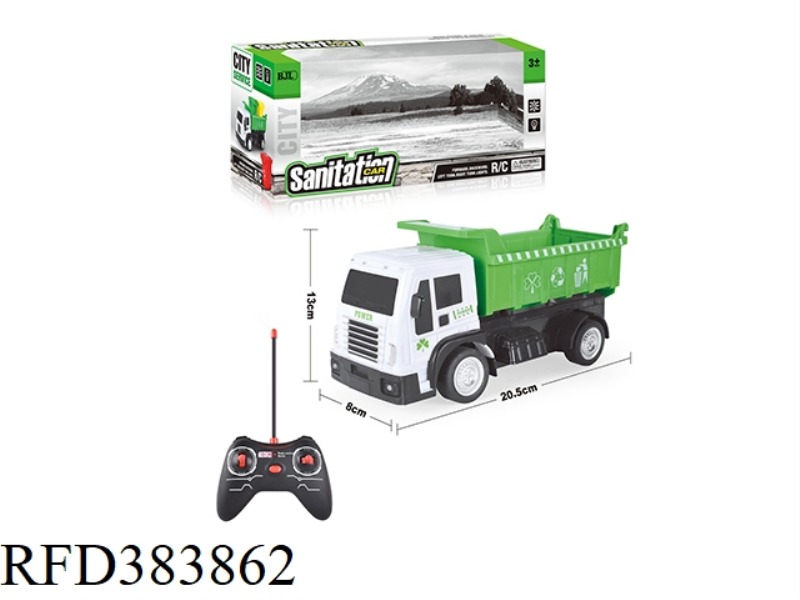 1:36 FOUR-CHANNEL REMOTE CONTROL GARBAGE DUMP TRUCK WITH LIGHT