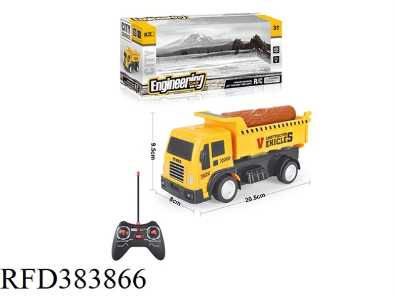 1:36 FOUR-CHANNEL REMOTE CONTROL WOOD-CARRYING ENGINEERING VEHICLE WITH LIGHT