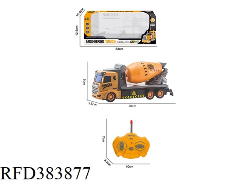 1:48 FOUR-CHANNEL REMOTE CONTROL FLAT-HEAD MIXING TRUCK WITH LIGHT