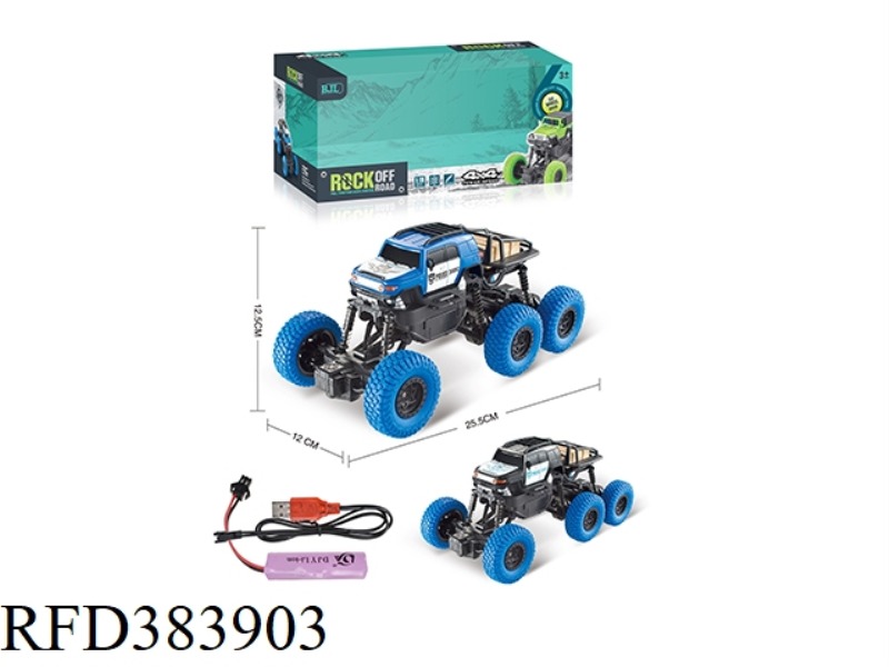 1:16 COOL ROAD ZE (POLICE CAR VERSION) SIX-WHEELED FOUR-CHANNEL REMOTE CONTROL CLIMBING CAR