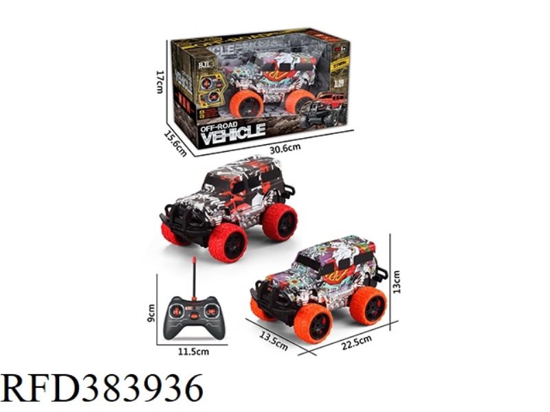 1:18 LAND ROVER DEFENDER OFF-ROAD VEHICLE (GRAFFITI VERSION) FOUR CHANNELES WITH LIGHT GRAFFITI 2 CO