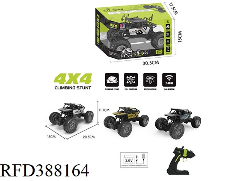 1:20 ALLOY CLIMBING CAR 2.4G 3.7V LITHIUM BATTERY USB (INCLUDING BATTERY)