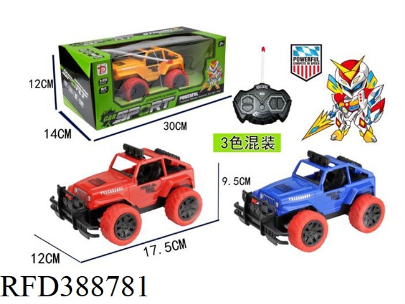 ENGLISH 1:20 JEEP WRANGLER REMOTE CONTROL SPORTS CAR (FOUR-CHANNEL) （NOT INCLUDE）