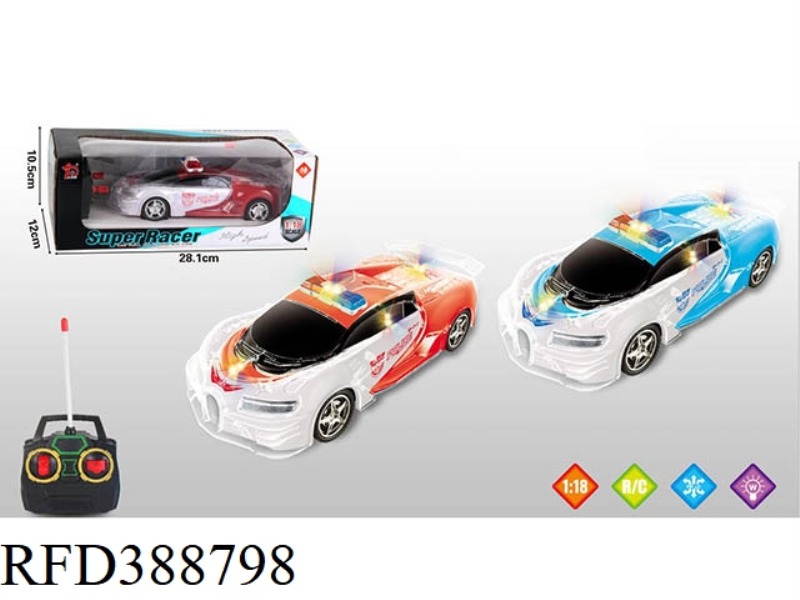 ENGLISH 1:18 REMOTE CONTROL POLICE CAR WITH LIGHTS (FOUR-CHANNEL) （NOT INCLUDE）