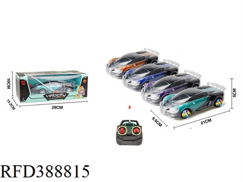 ENGLISH 1:18 TRANSPARENT REMOTE CONTROL CAR WITH LIGHT (FOUR-CHANNEL) （NOT INCLUDE）