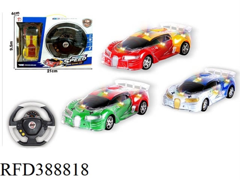 ENGLISH 1:18 TRANSPARENT REMOTE CONTROL CAR WITH LIGHT (FOUR-CHANNEL) （NOT INCLUDE）