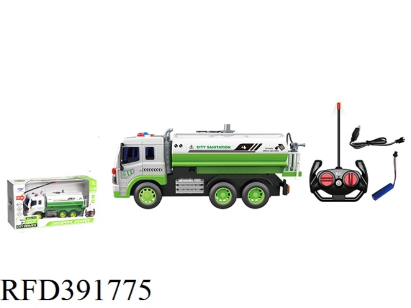 1:16 REMOTE CONTROL SOUND AND LIGHT SPRAY WATER SANITATION TRUCK [TANK TRUCK] 27MHZ