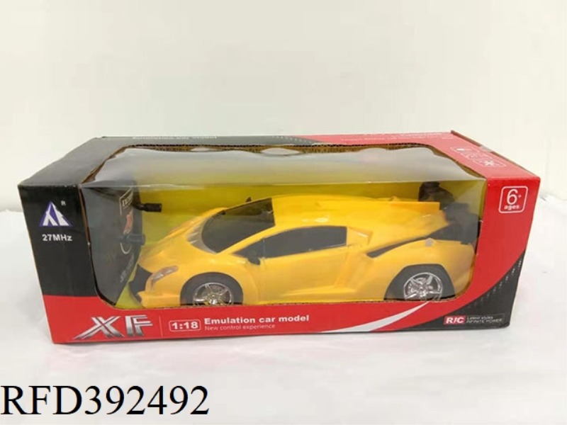 1:18 POISON FOUR-CHANNEL REMOTE CONTROL CAR (RED, YELLOW, WITH LED ON THE FRONT)