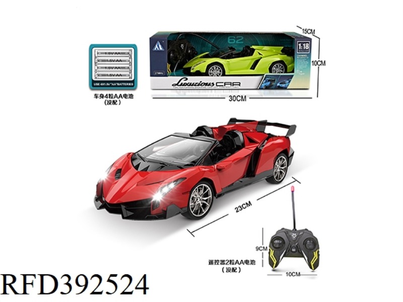 1:18 FOUR-CHANNEL REMOTE CONTROL CAR (RED, GREEN)