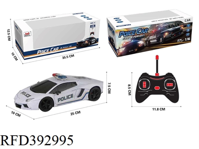 1:16 FOUR-CHANNEL REMOTE CONTROL SIMULATION POLICE CAR (WITH LIGHTS)