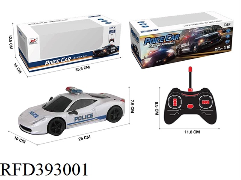 1:16 FOUR-CHANNEL REMOTE CONTROL SIMULATION POLICE CAR (WITH LIGHTS)