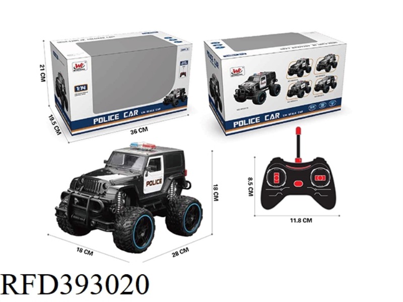 1:16 FOUR-CHANNEL REMOTE CONTROL SIMULATION BIG WHEEL POLICE CAR (WITH LIGHTS) (INCLUDE)