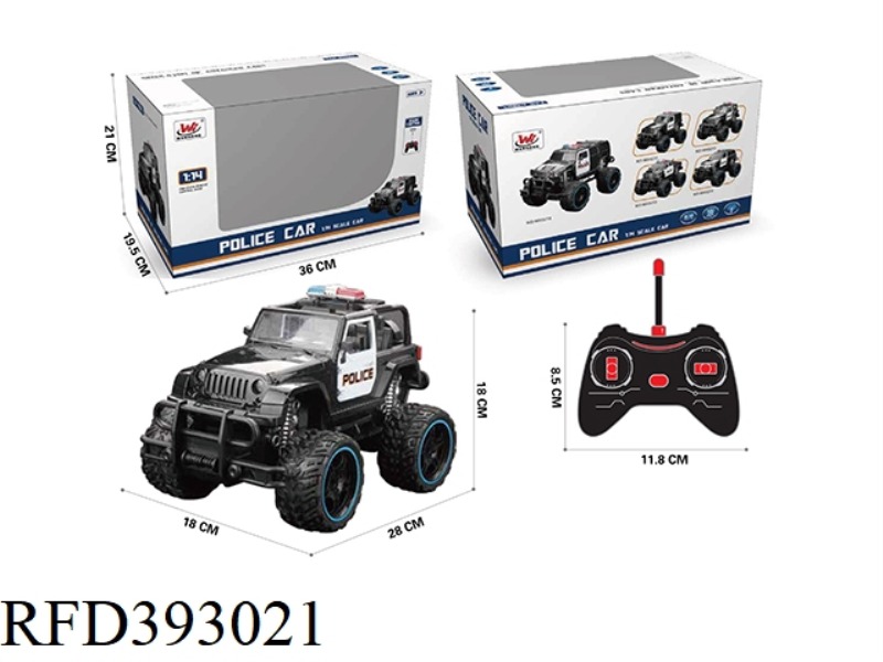 1:16 FOUR-CHANNEL REMOTE CONTROL SIMULATION BIG WHEEL POLICE CAR (WITH LIGHTS) (INCLUDE)