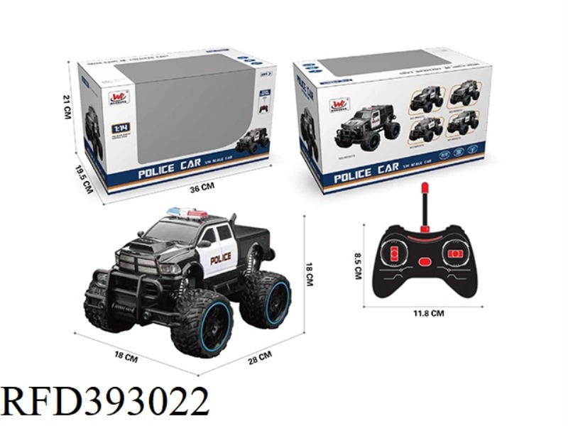 1:16 FOUR-CHANNEL REMOTE CONTROL SIMULATION BIG WHEEL POLICE CAR (WITH LIGHTS) (INCLUDE)