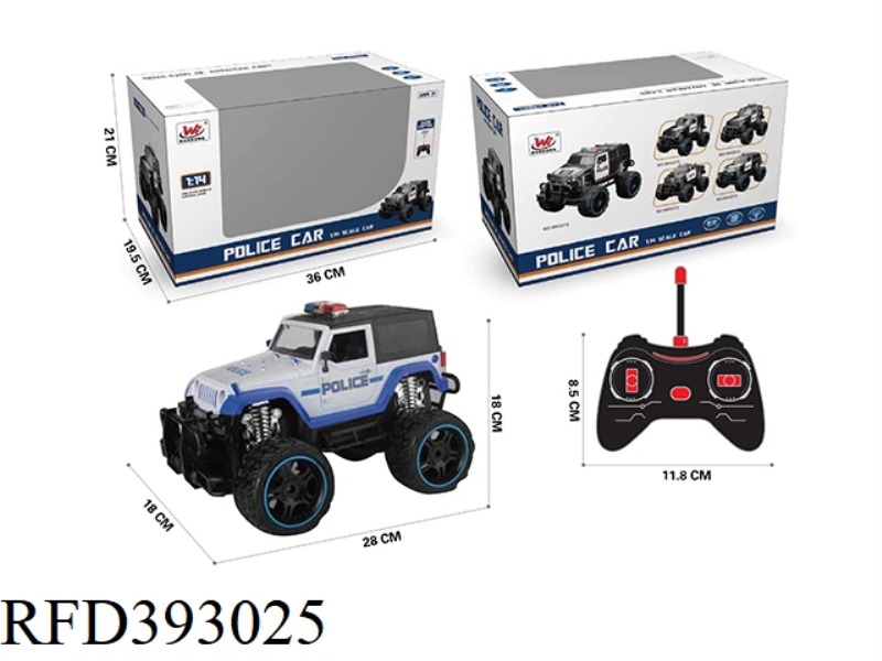1:16 FOUR-CHANNEL REMOTE CONTROL SIMULATION BIG WHEEL POLICE CAR (WITH LIGHTS) (INCLUDE)